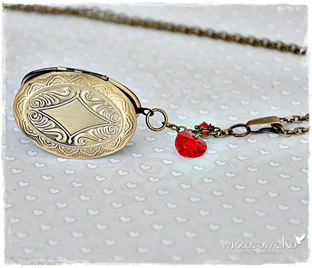 Sekretnik medalion ze Swarovskim Hand Made