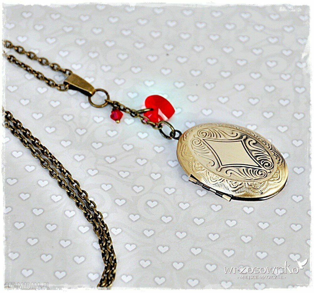 Sekretnik medalion ze Swarovskim Hand Made