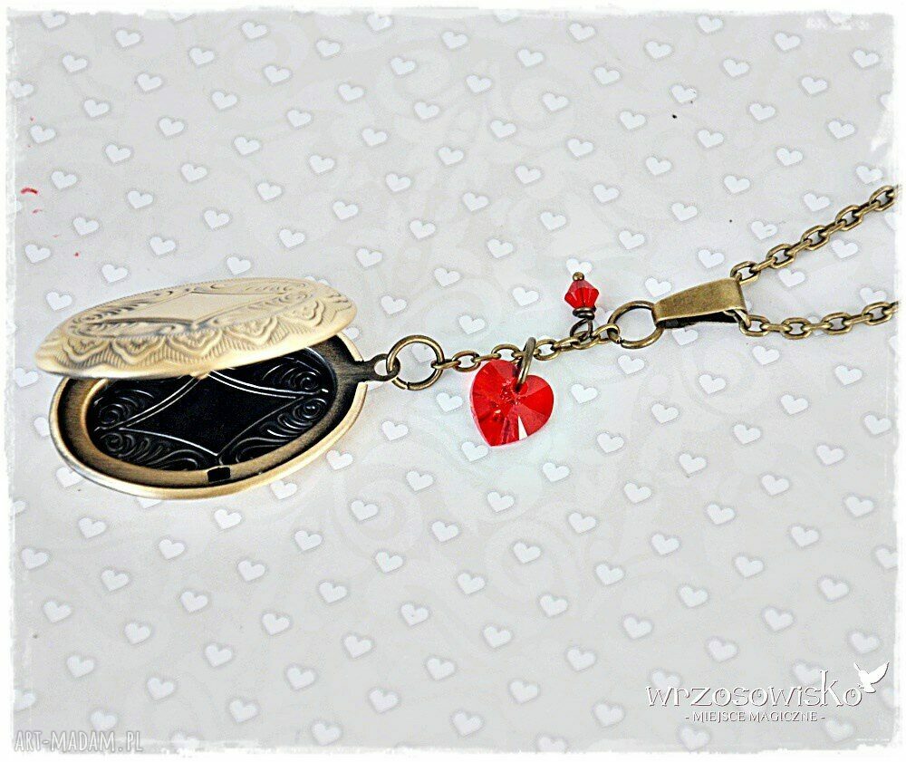 Sekretnik medalion ze Swarovskim Hand Made