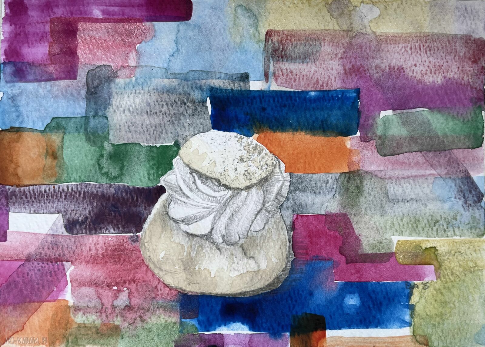 Semla - autorska ilustracja kulinarna A5 do kuchni