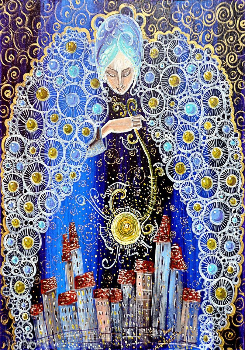 Sen nad miastem - obraz na płótnie 35x50 cm