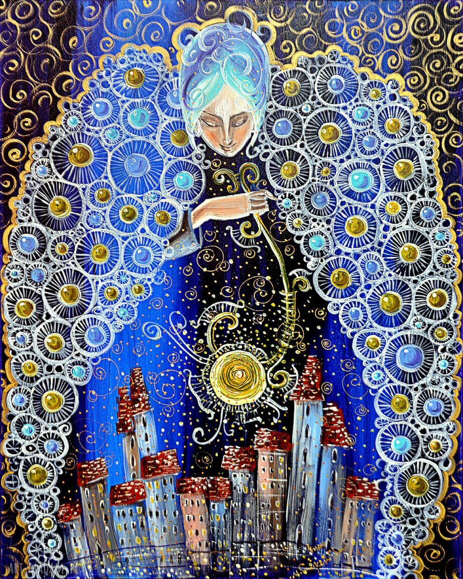 Sen nad miastem - obraz Giclee na płótnie Canvas