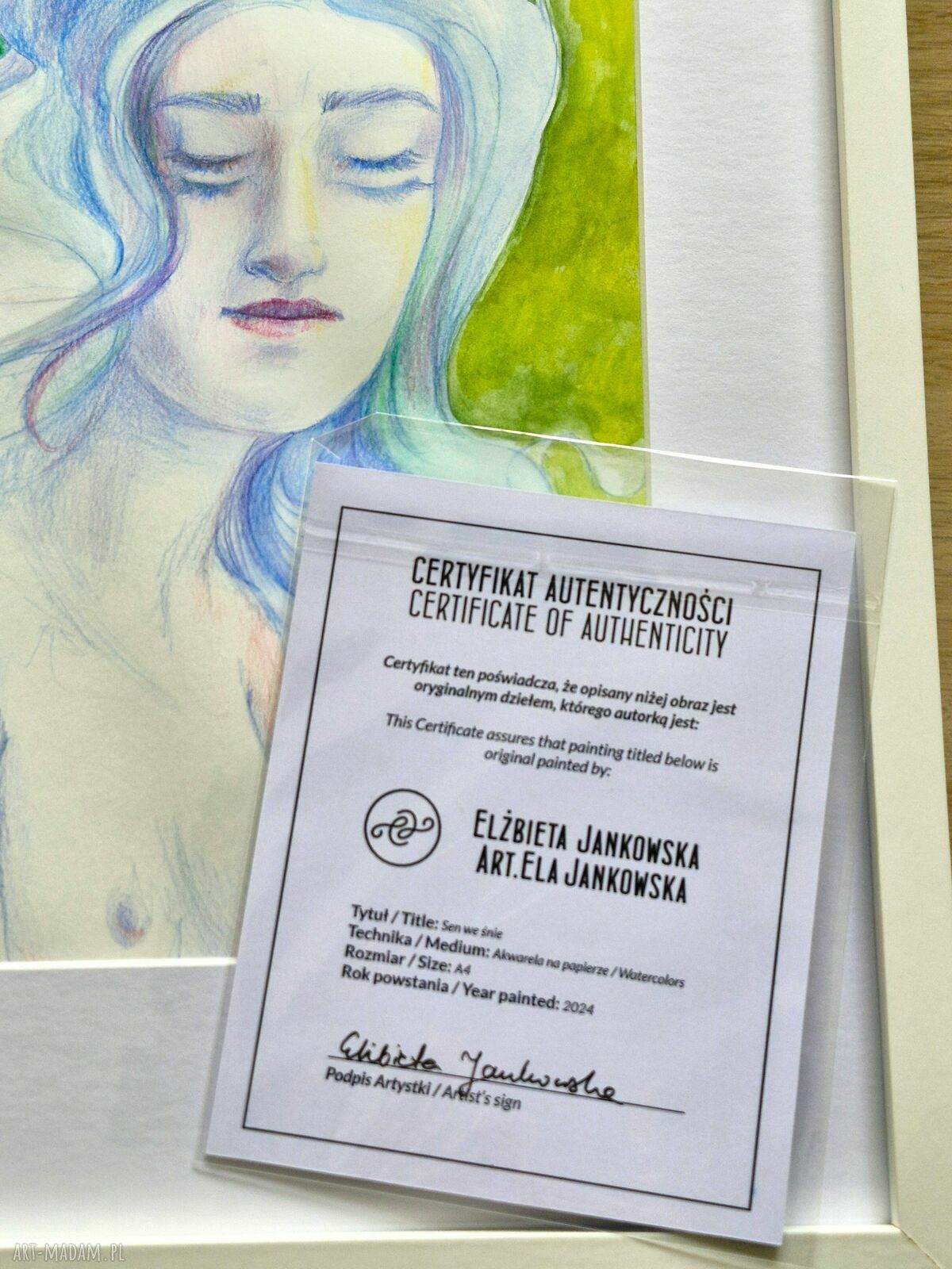 Sen we śnie - autorski obraz malowany akwarelą Ela Jankowska