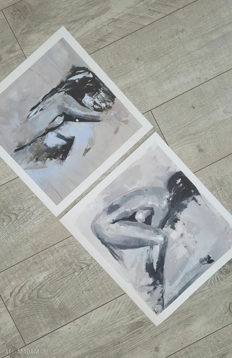 Zmysłowy komplet inkografii Sensual - czarno-biała grafika do sypialni