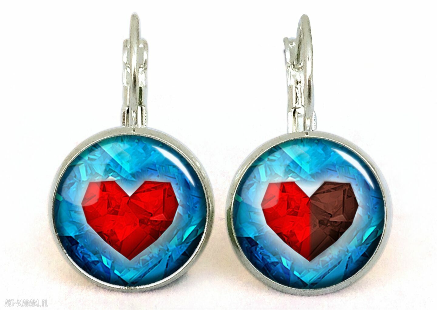 Serca małe kolczyki wiszące zelda walentynkowy prezent