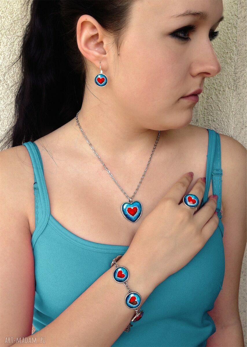 kolczyki: Serca Małe kolczyki wiszące Autorskie