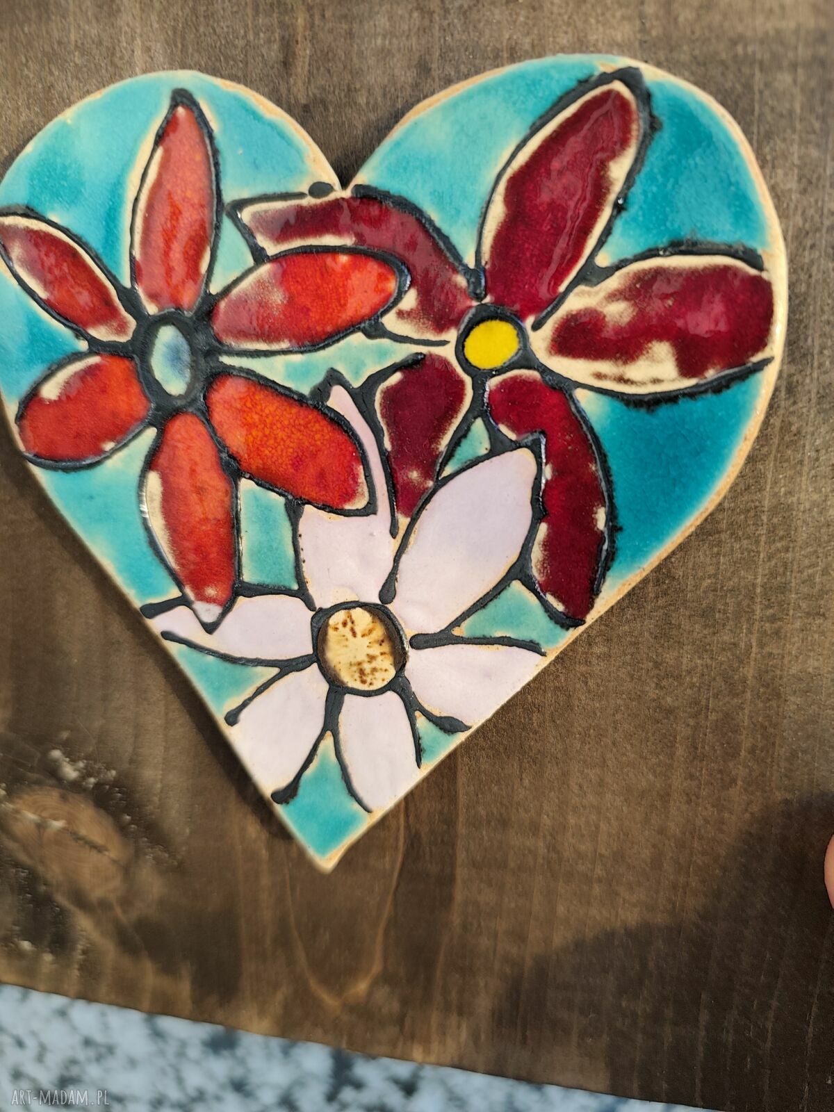 Serce ceramiczne - dekoracja miłość na ścianę