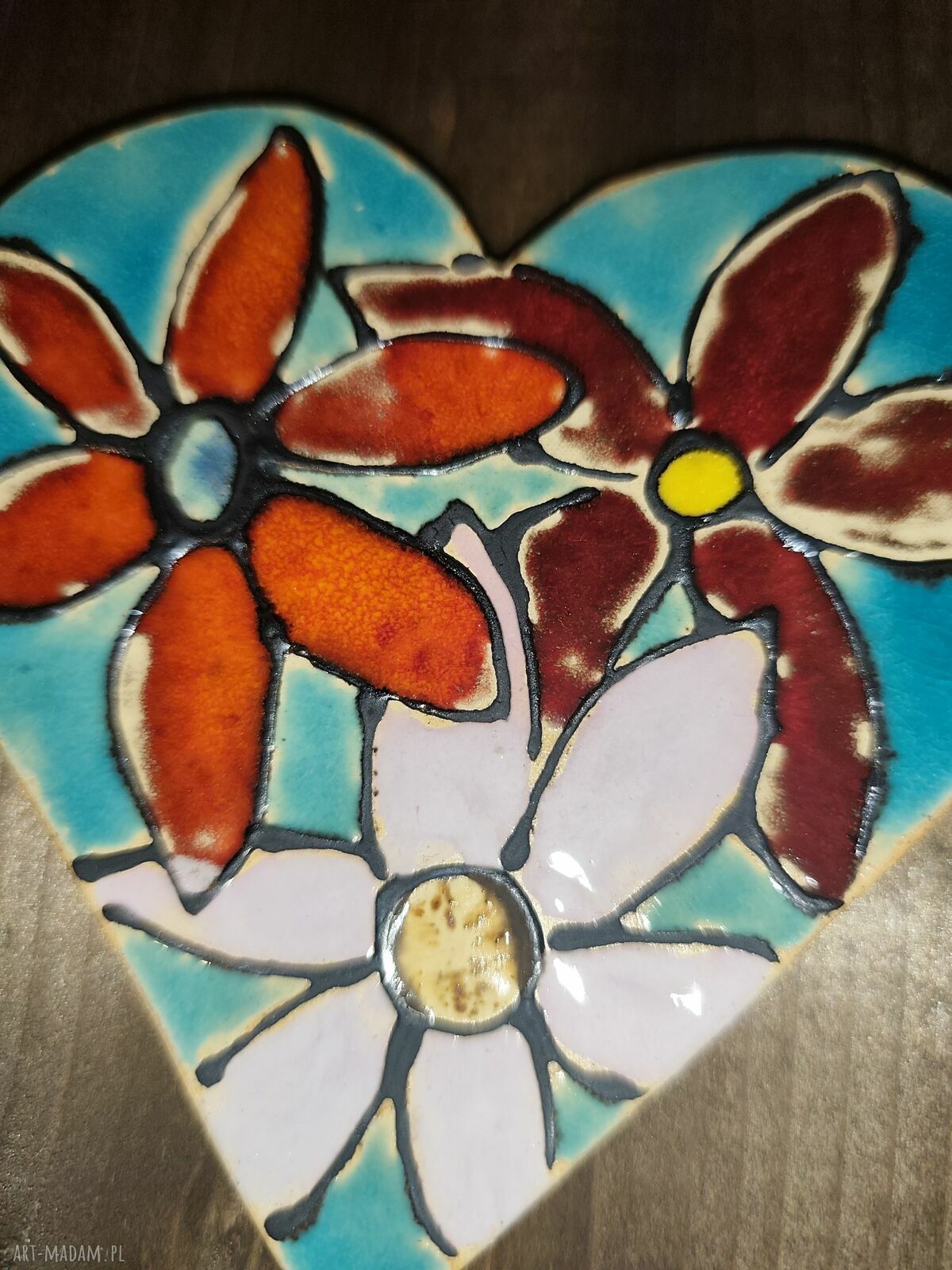 Serce ceramiczne - dekoracja miłość na ścianę