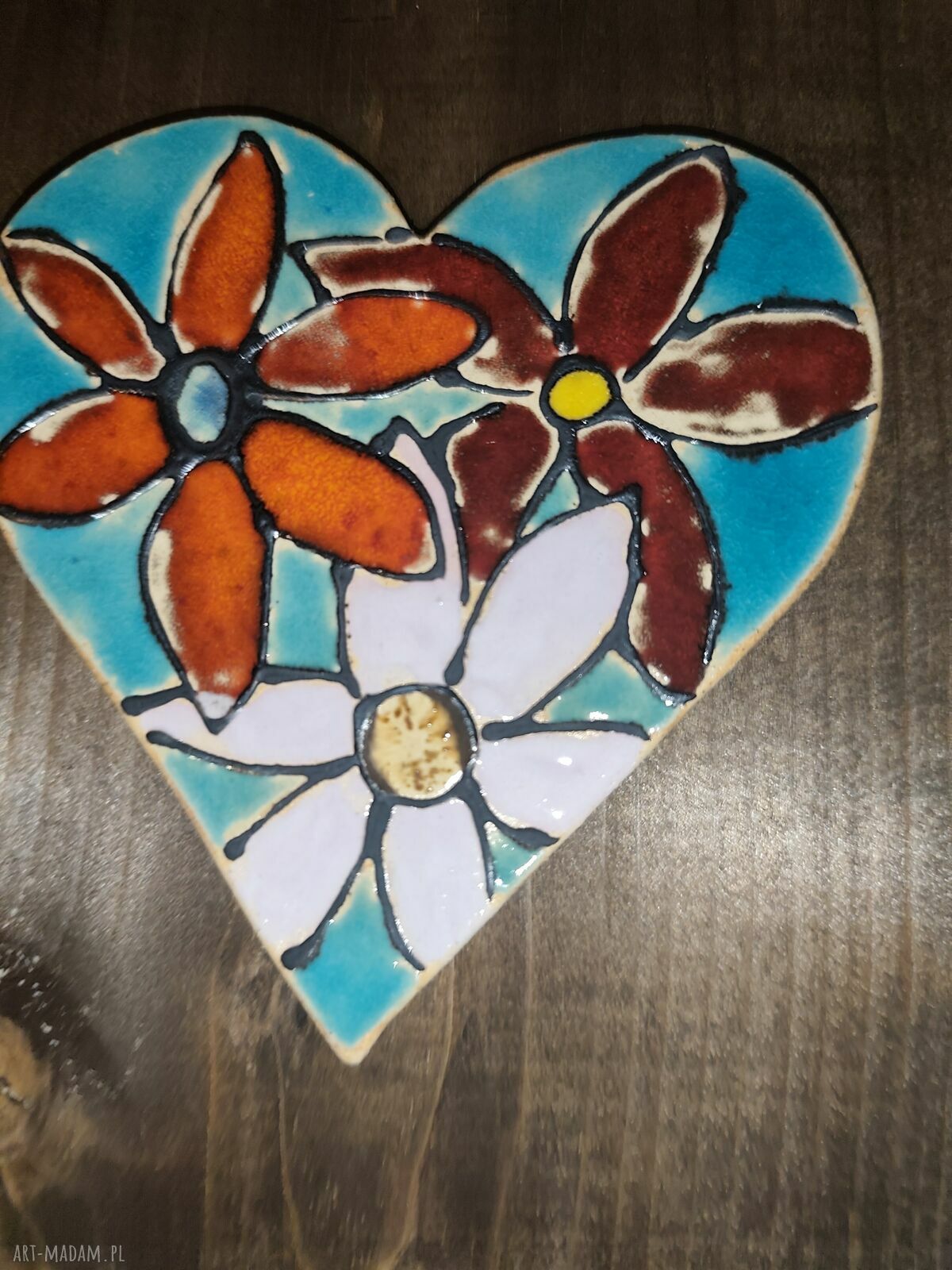 Serce ceramiczne - dekoracja miłość na ścianę