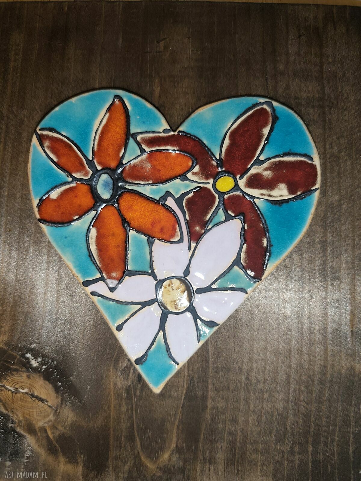 Serce ceramiczne - dekoracja miłość na ścianę