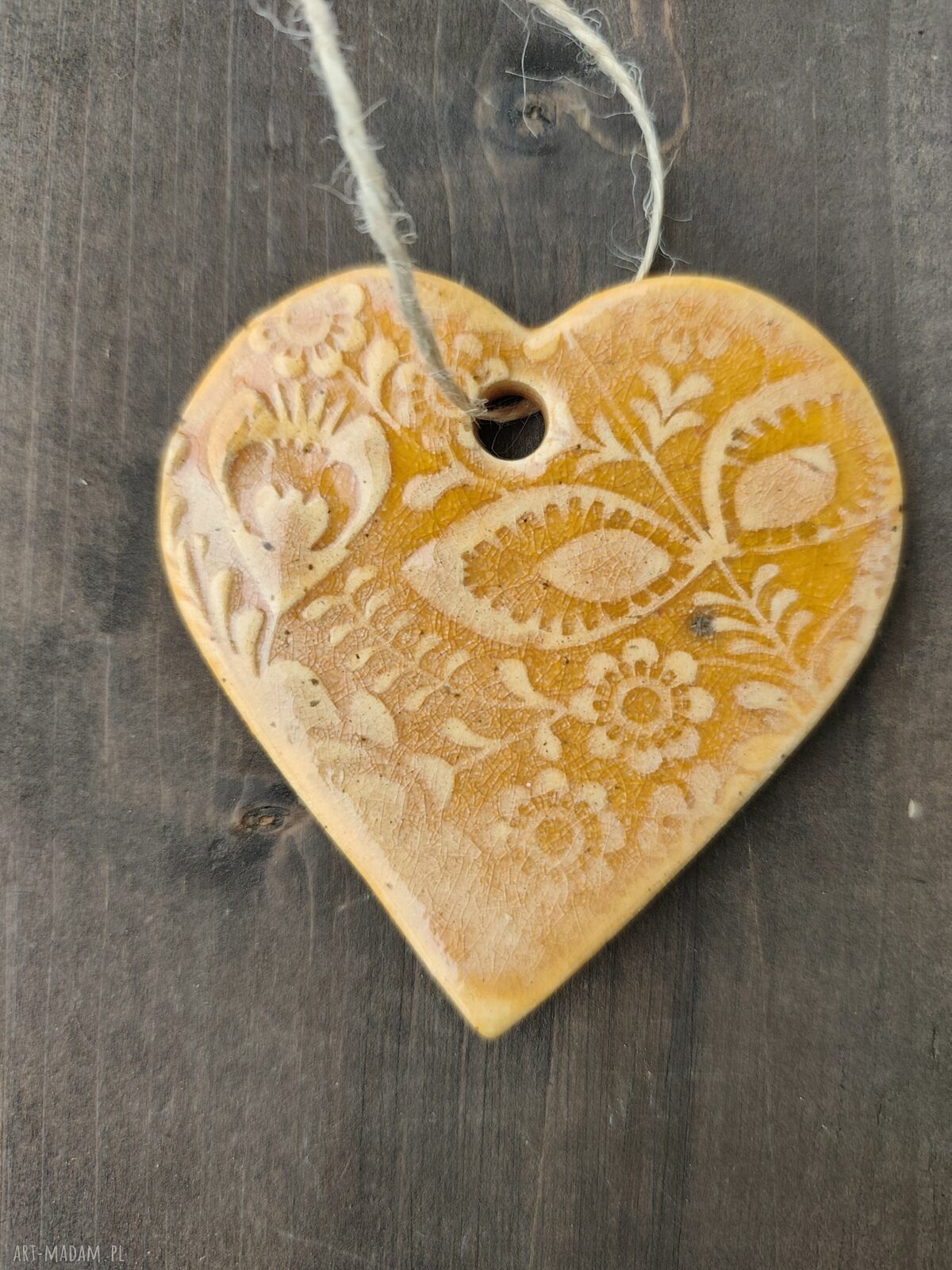 Serce ceramiczne - zawieszka handmade Wolna Chwila