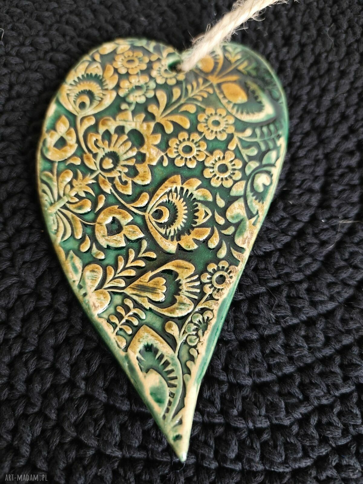 Ceramiczne serce - zawieszka „Miłość dla niej”
