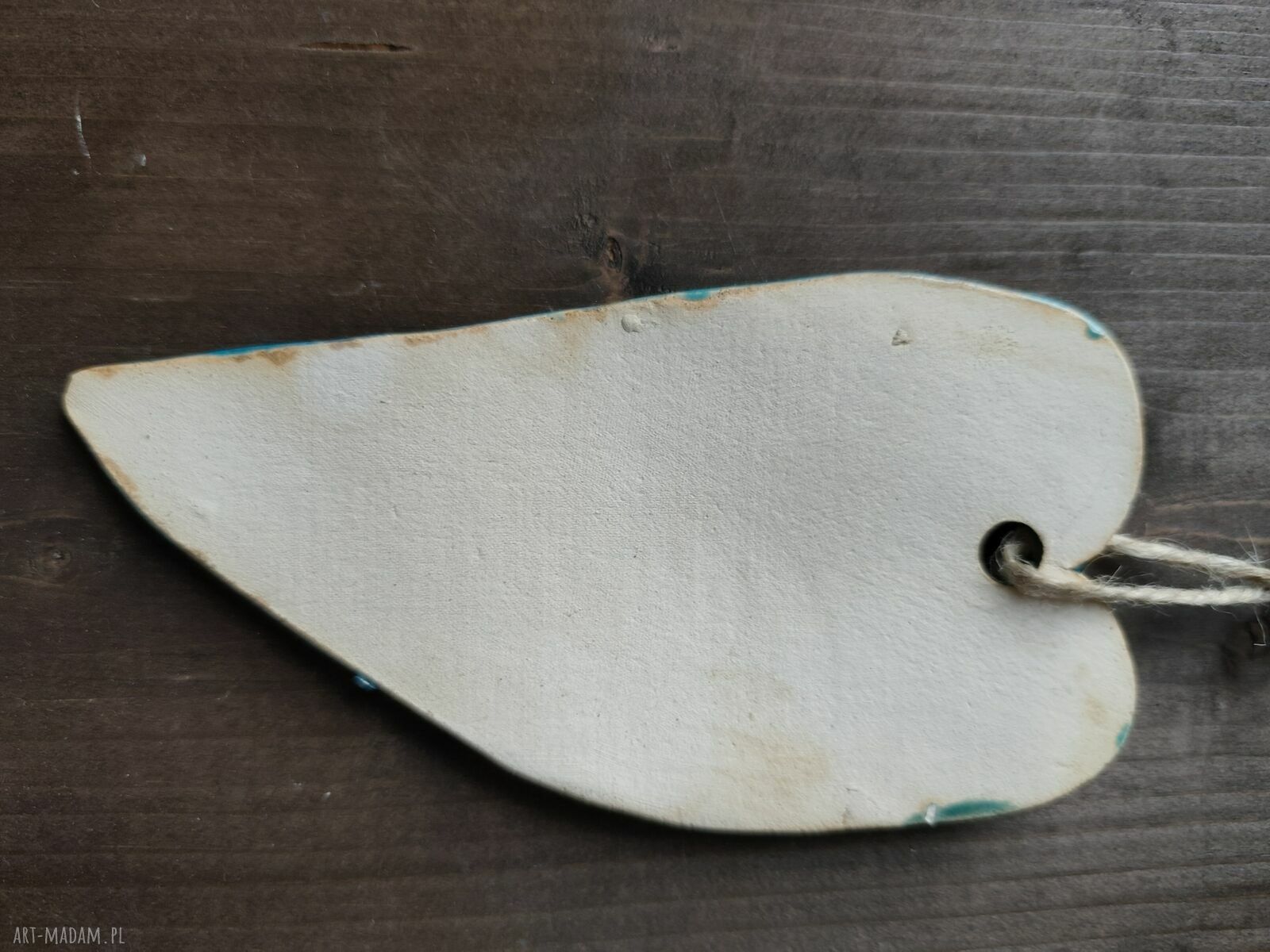 Turkusowa zawieszka - serce ceramiczne, ręcznie wypalane