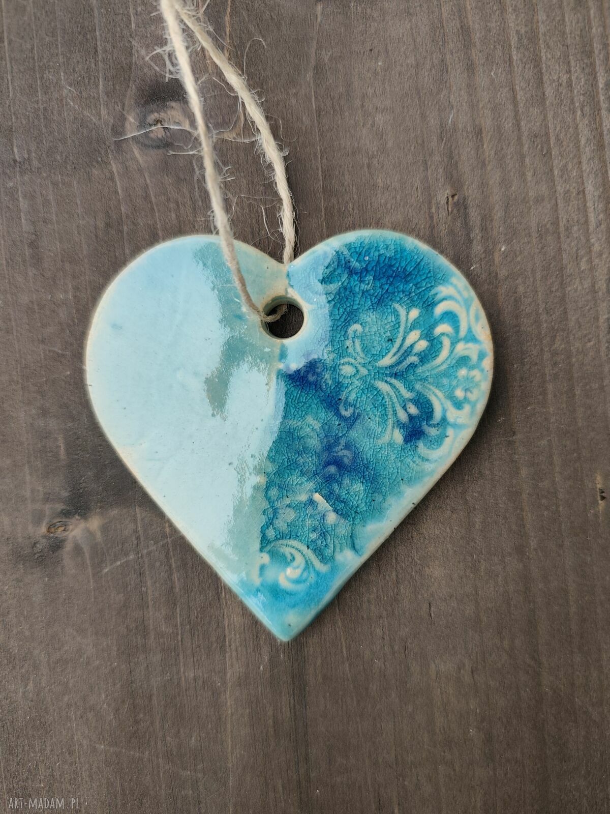 Serce ceramiczne - zawieszka handmade Wolna Chwila