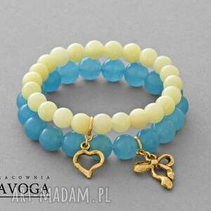 cream & blue jade set