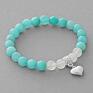 hand made bransoletki jade with heart in turquoise & moon