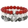 autorskie bransoletki minimalizm red, moon & black set