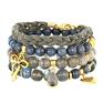 autorskie bransoletki navy blue, gold & grey set