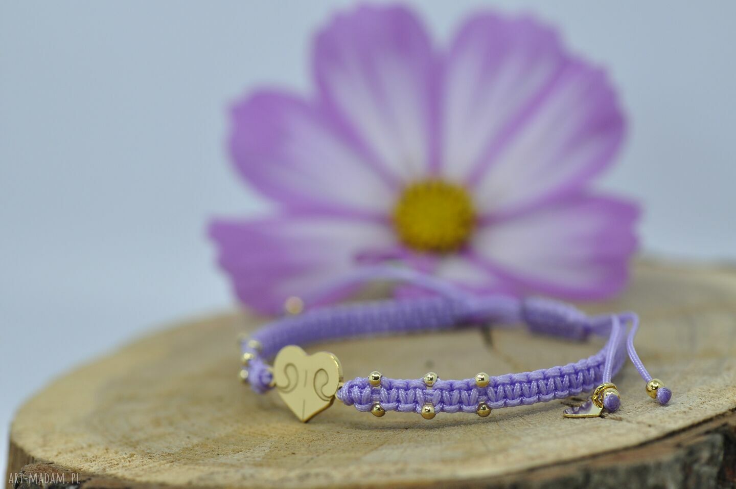 Serce i nosek psa - bransoletka ze srebra 925 pozłacanego (handmade)