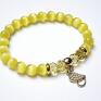 handmade bransoletki pearl heart yellow