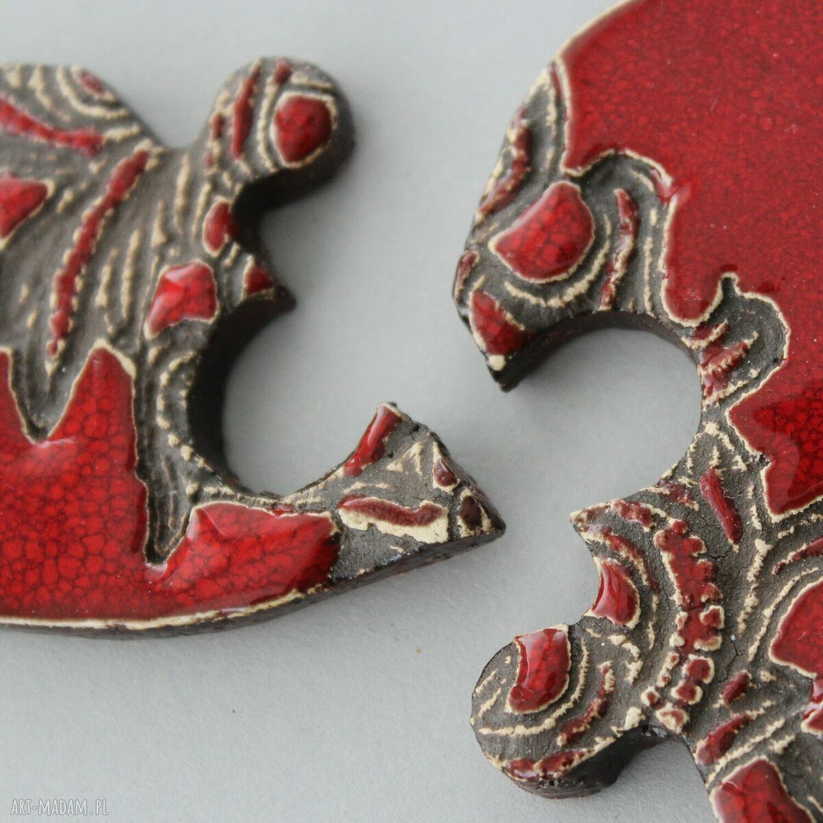 Serce Puzzle - ceramiczne magnesy na ślub i parapetówkę