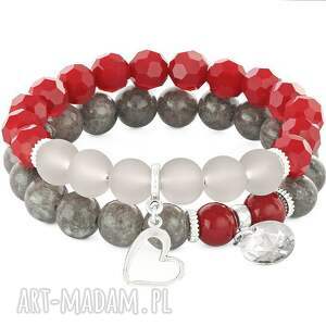 red & gray set with pendants