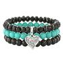 autorskie bransoletki simply charm black & turquoise trio