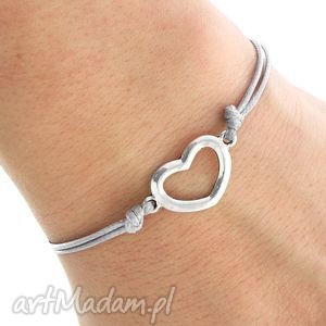 simply charm - gray twine with heart