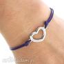 handmade bransoletki simply charm navy blue twine with heart