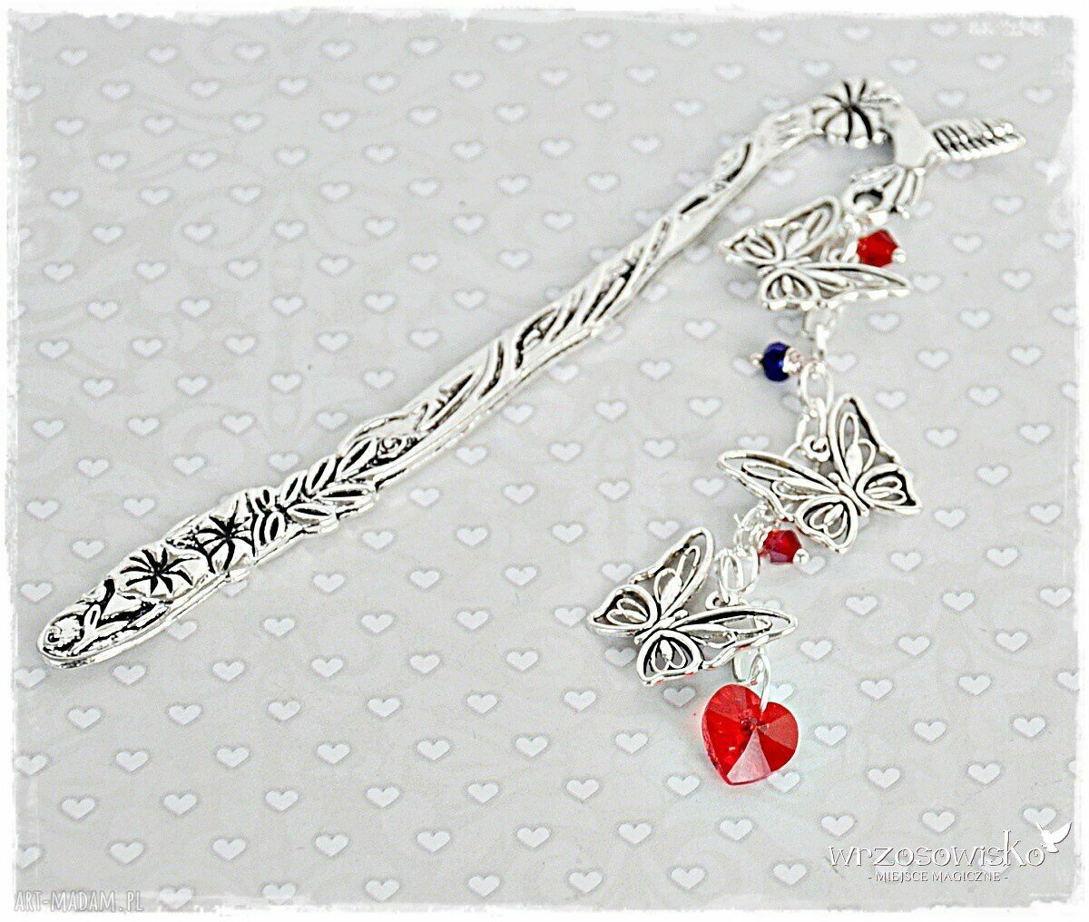 Zakochane Motyle zakładka ze Swarovskim hand made