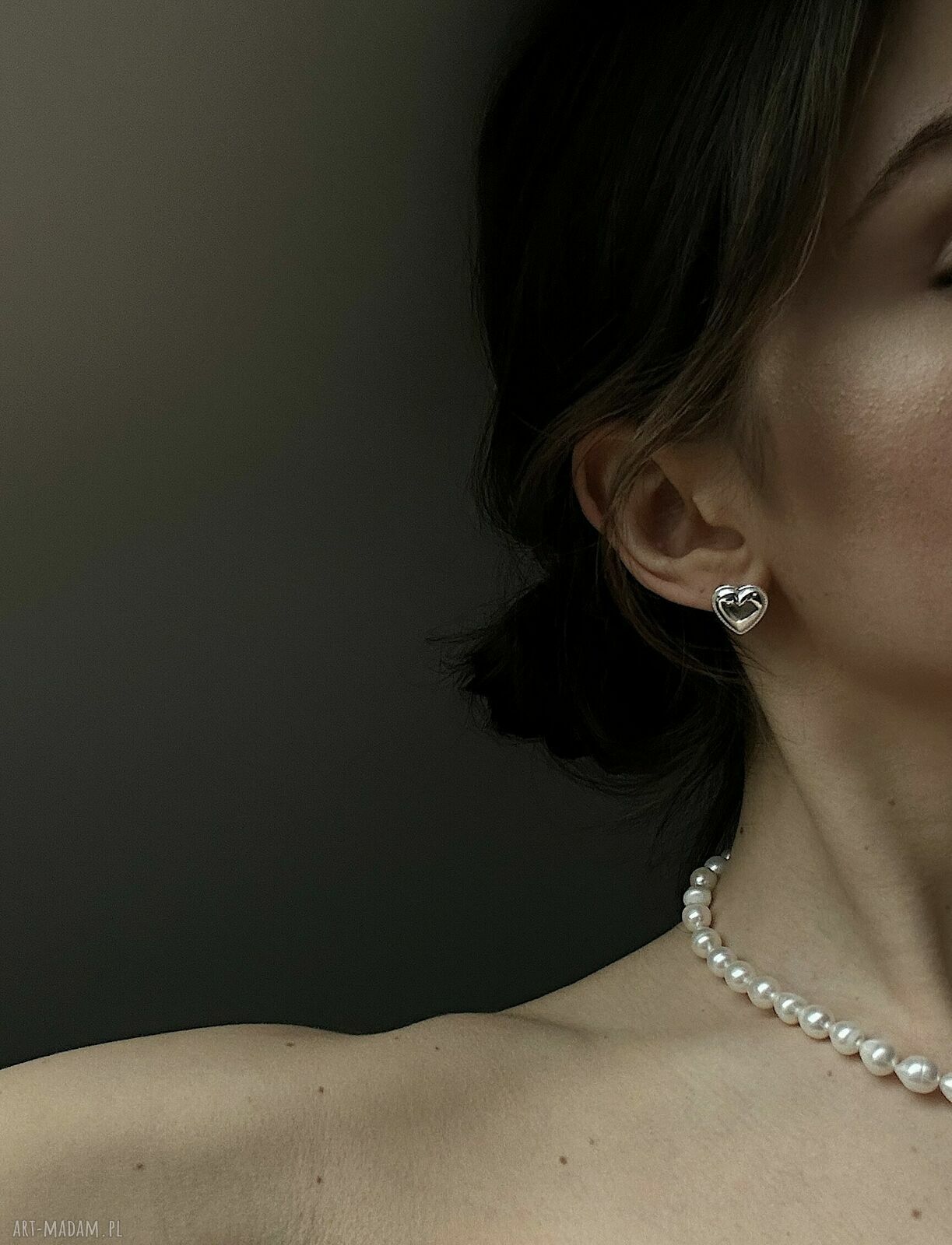 kolczyki: Srebrne kolczyki serca Ręczne wykonanie