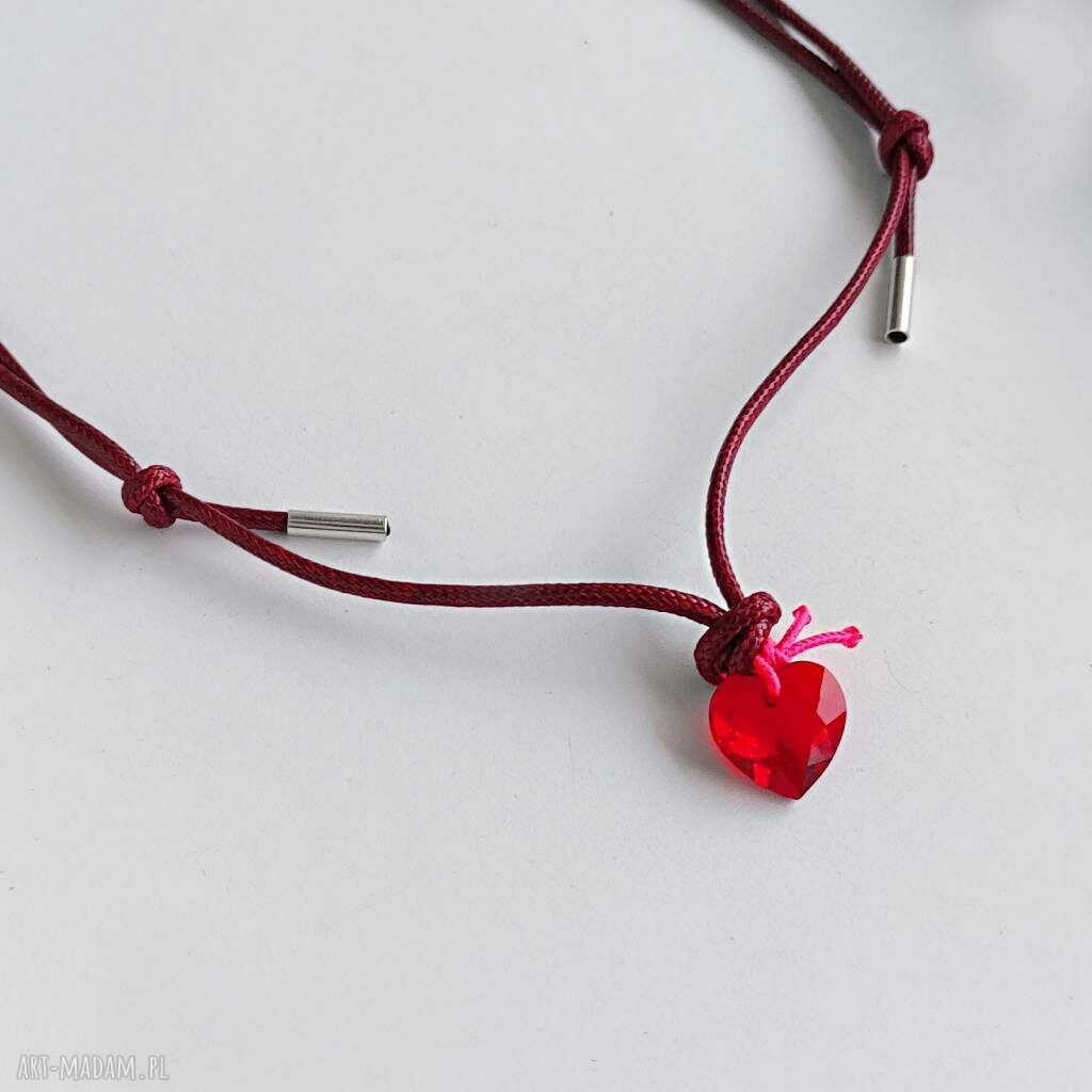 SERDUSZKO - wisiorek Swarovski z matowego srebra 0,925 na sznurku