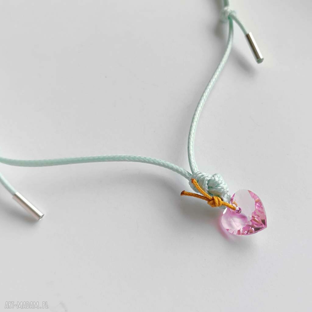 Wisiorek serduszko Swarovski - srebro 925 i delikatny sznurek