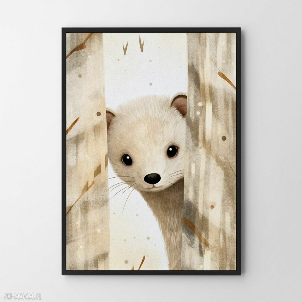 Plakat AKUKU - Łasiczka 61x91 cm do pokoju dziecka