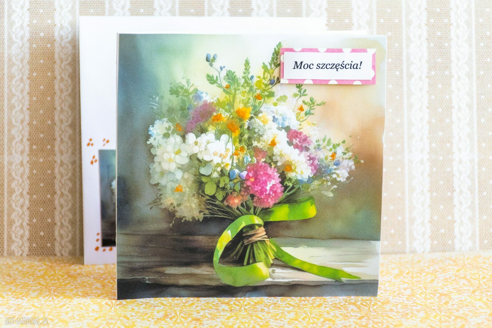 Seria prosta kartka i koperta - Moc szczęścia (bukiet)