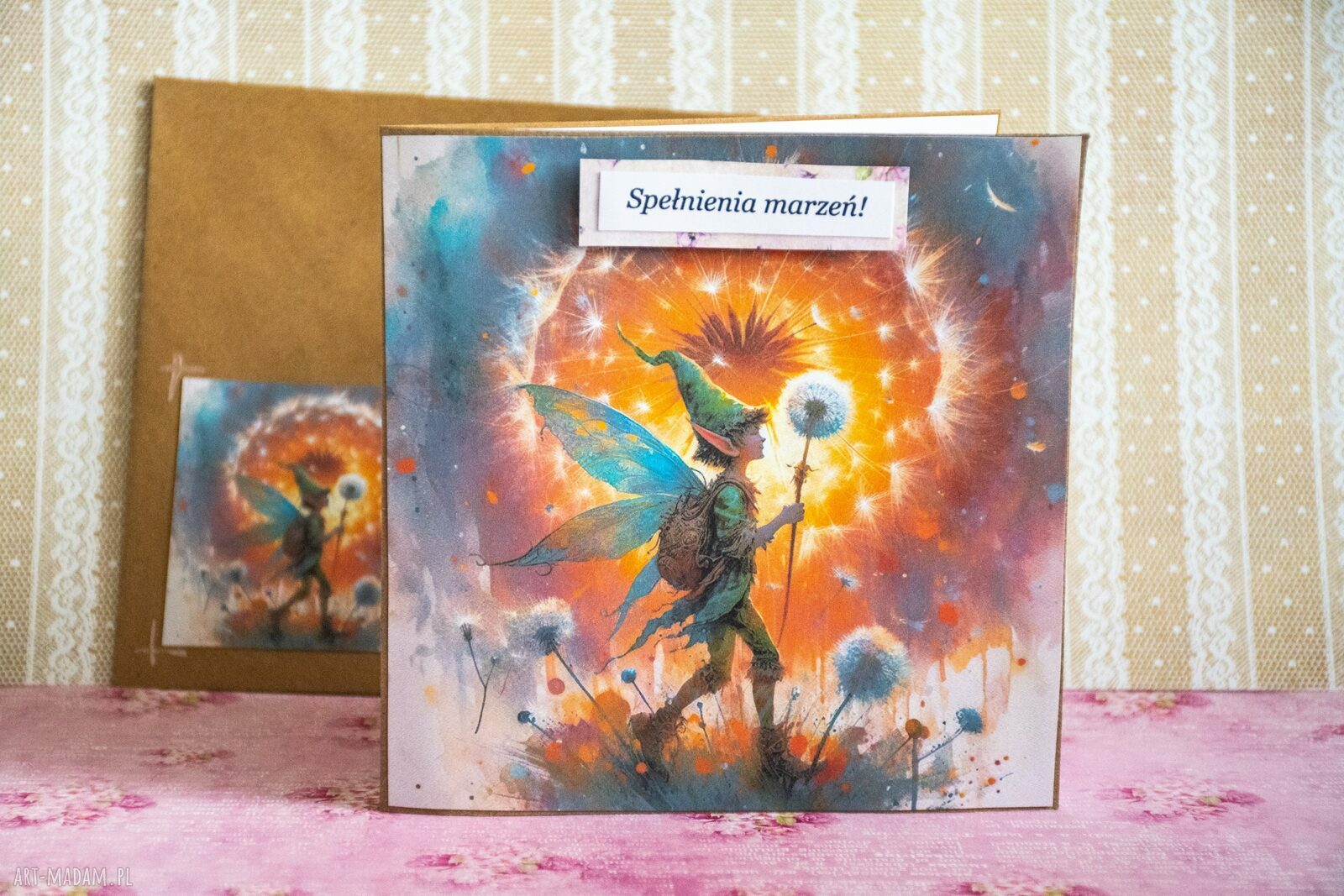 Kartka z kopertą Spełnienia marzeń - romantyczna dziewczynka (seria Prosta, nr 4)