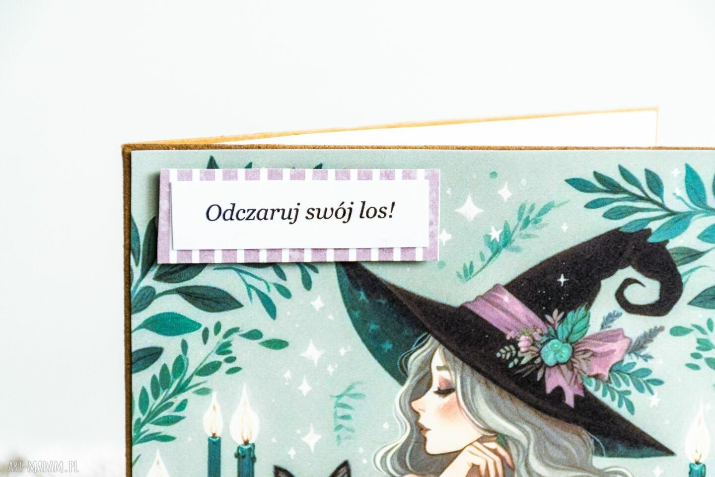 Odczaruj swój los! - uniwersalna kartka z przesłaniem i kopertą (rękodzieło scrapbooking)