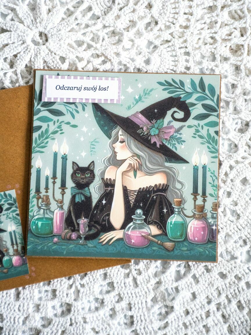 Odczaruj swój los! - uniwersalna kartka z przesłaniem i kopertą (rękodzieło scrapbooking)