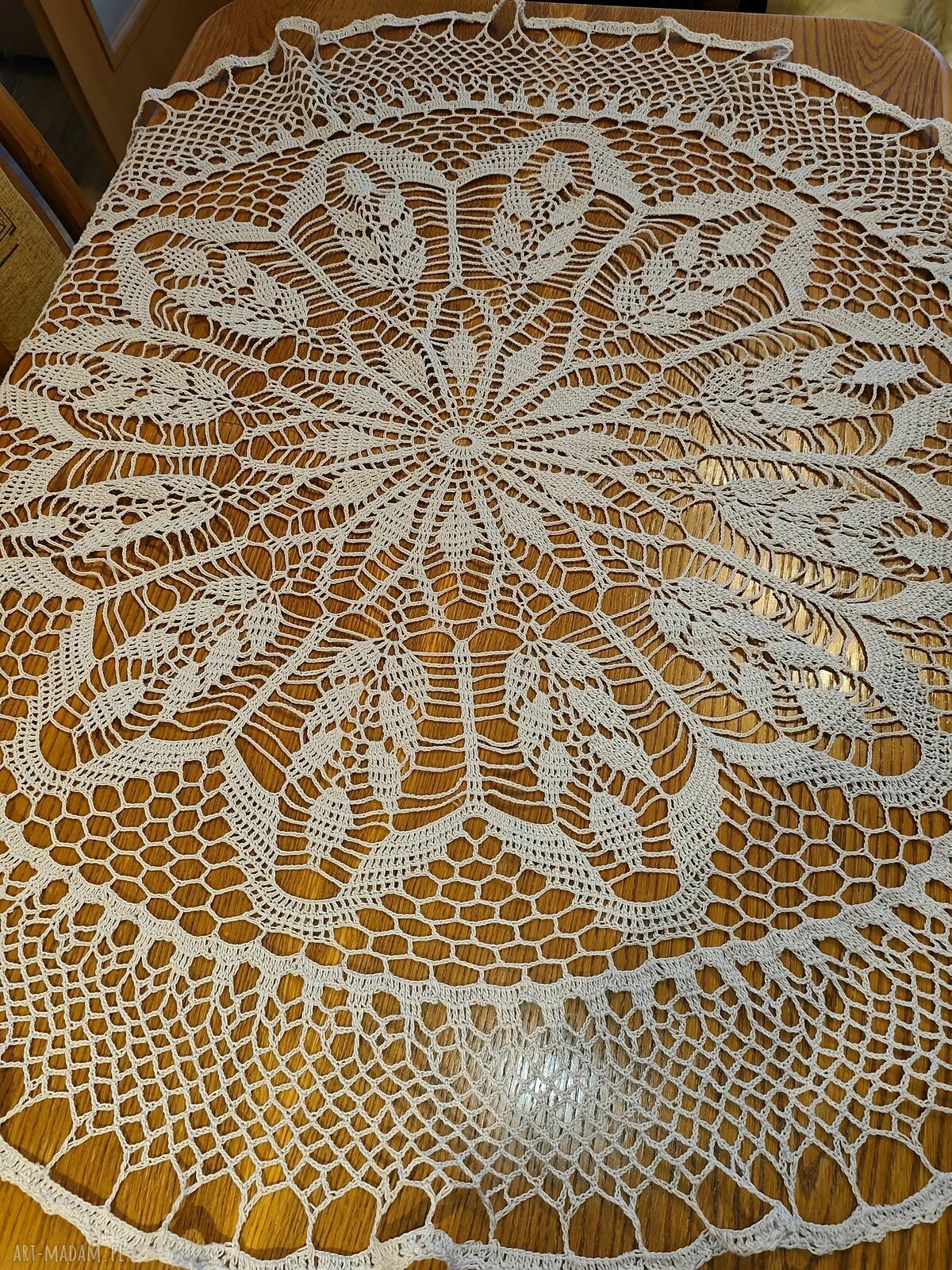 Serweta szydełkowa Wolna chwila - szara 104 cm