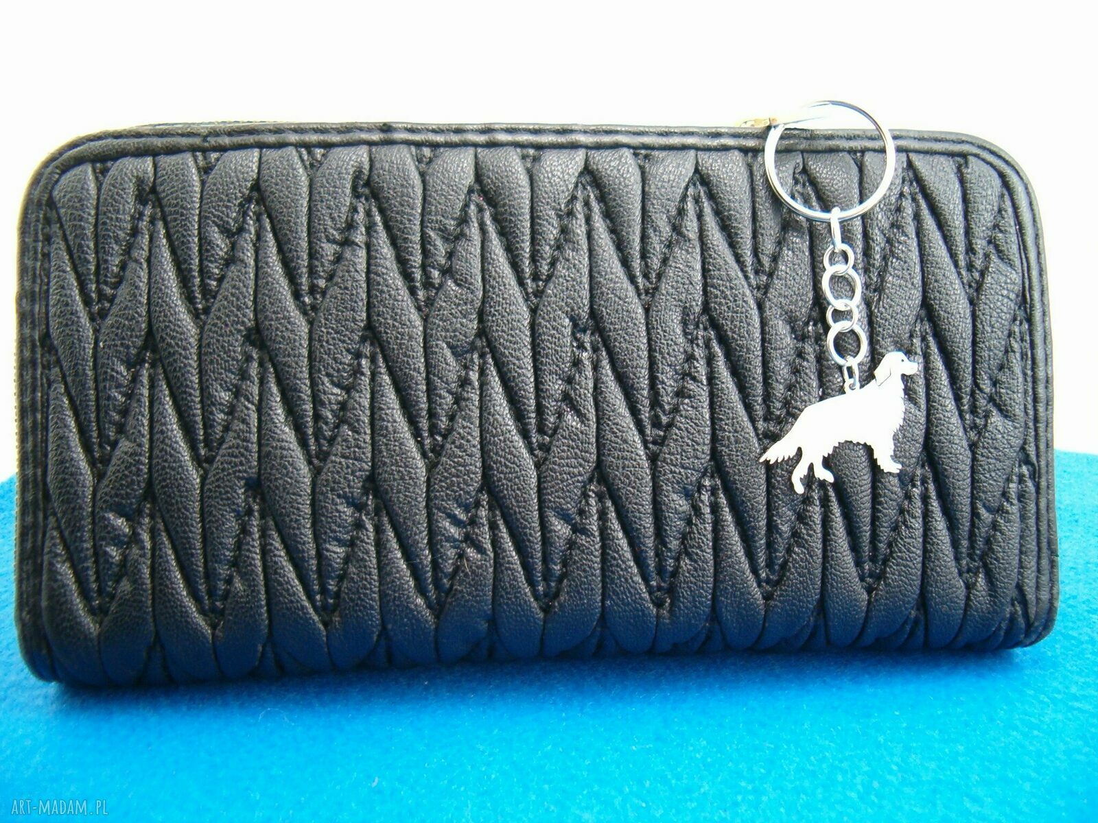 Srebrny brelok z seterem irlandzkim 925 (rękodzieło FRROdesign)