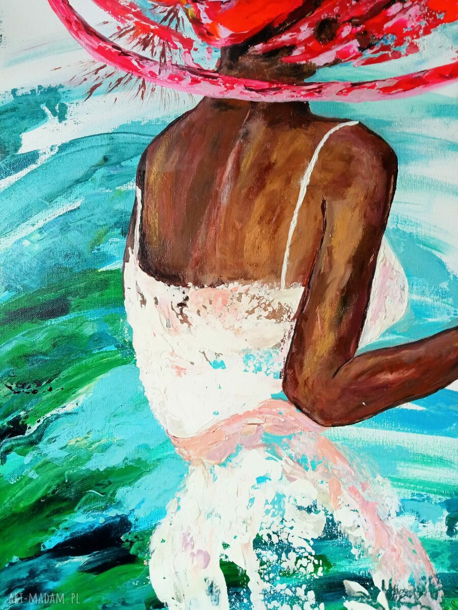 She is like wind - ręcznie malowany obraz akrylowy pejzaż 50x70 cm