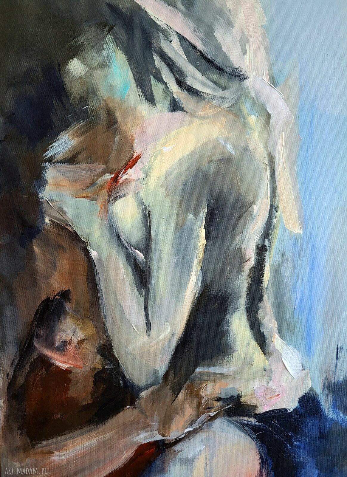 Obraz „Shezade” 130x60 - pastelowi kochankowie z motywem mężczyzna i kobieta
