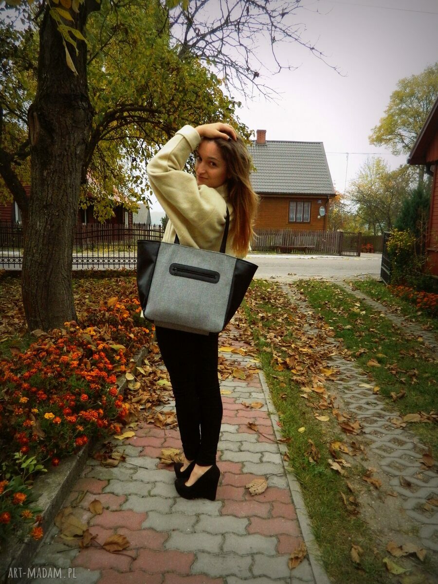 Shopper bag - kolorowe monstery na ramię