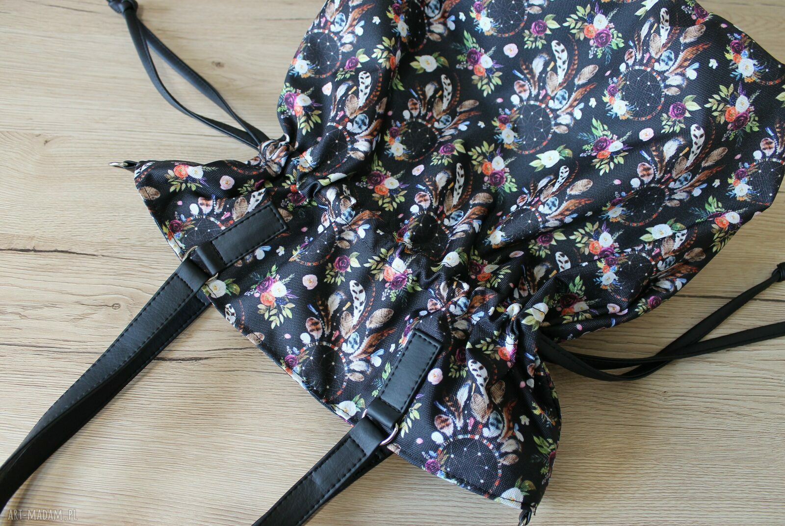 Shopper bag sack - łapacze snów na ramię (Boho worek Hobo)
