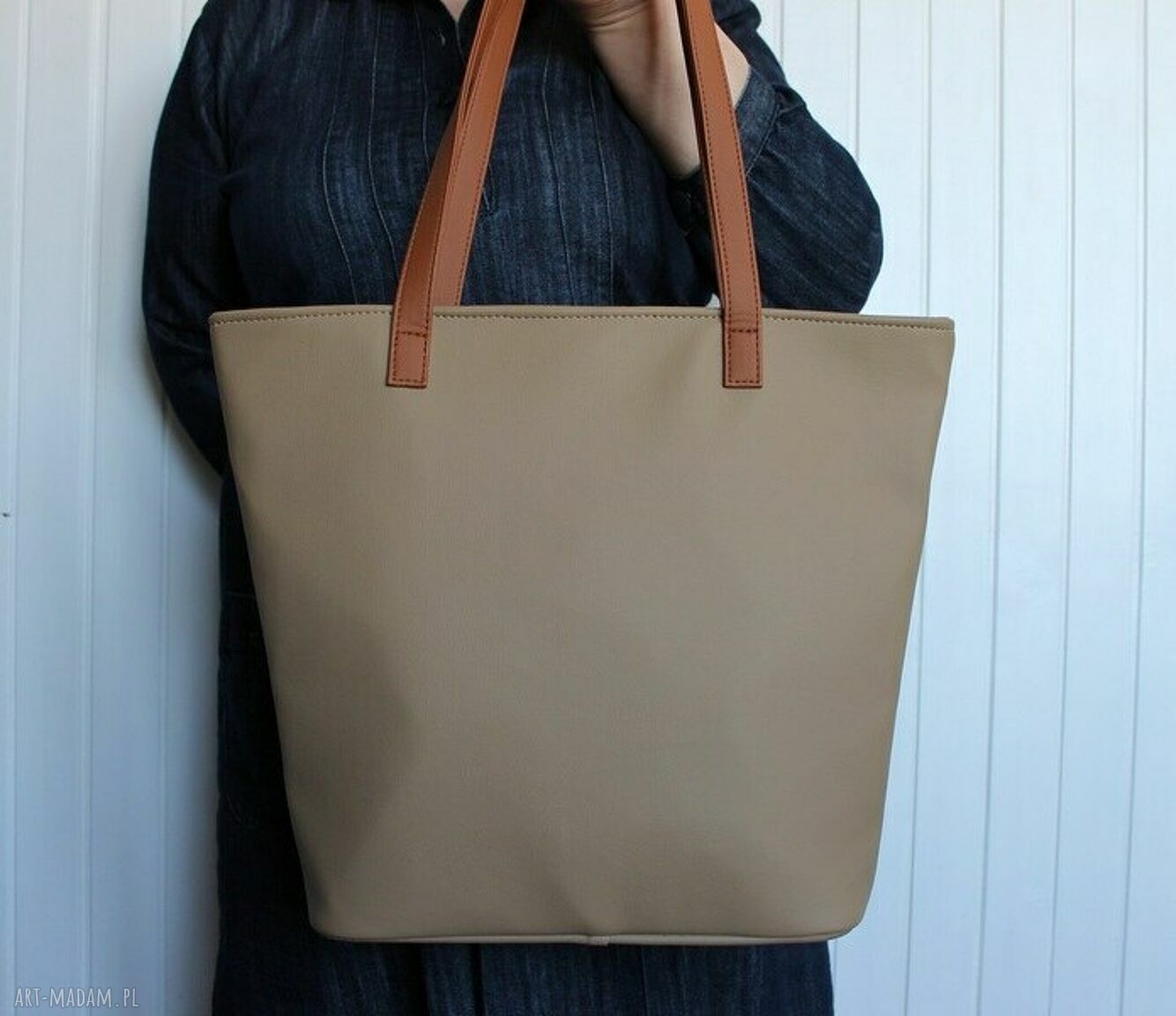 Shopper bucket Monstery na ramię - czarno-złota handmade