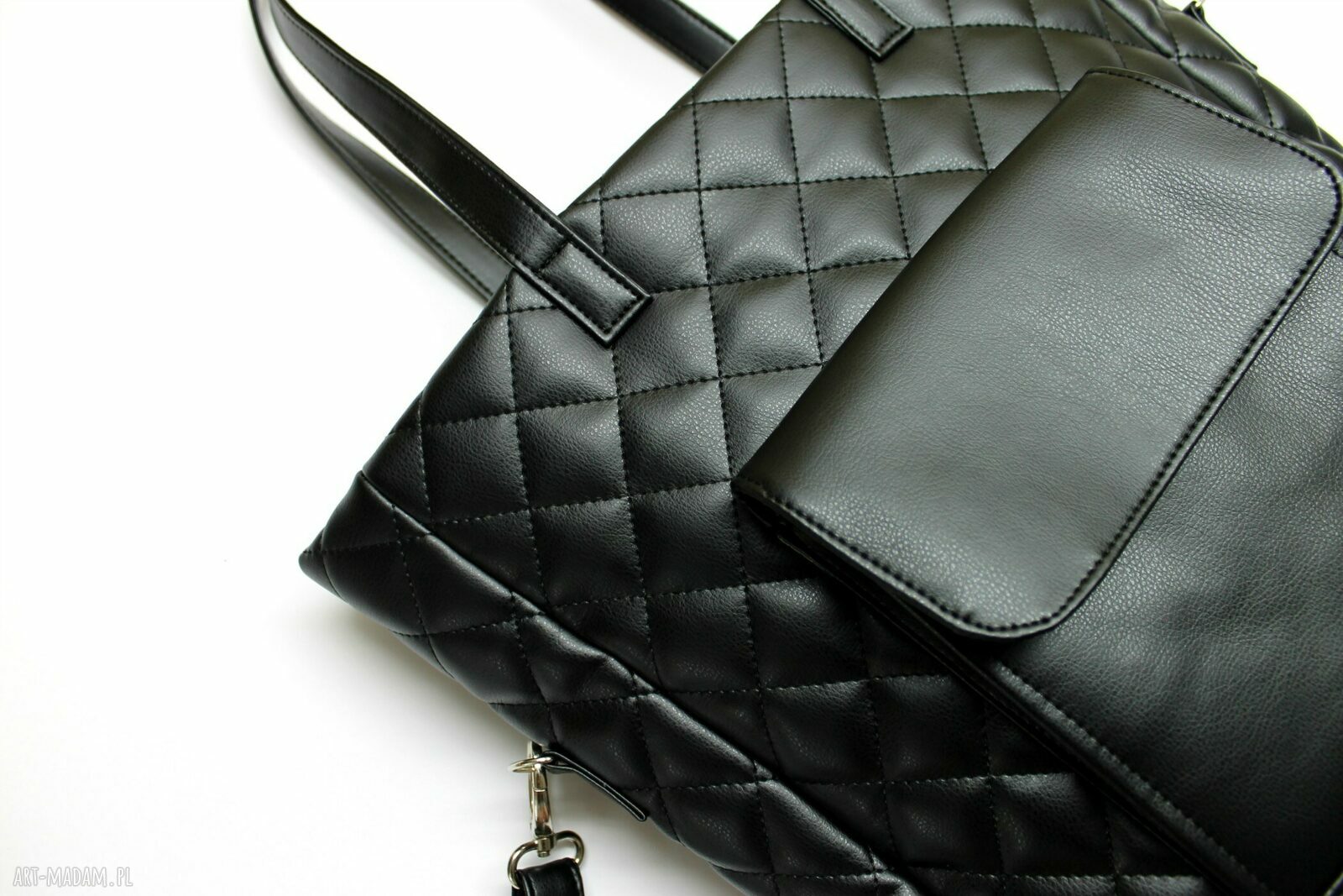 Shopper Bag pikowany - czarny