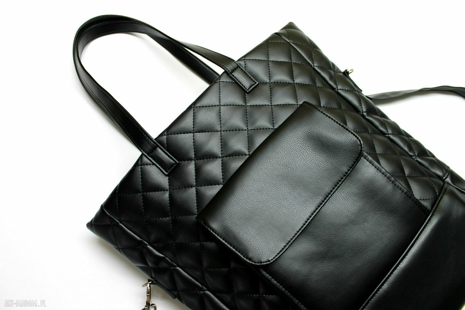Shopper Bag pikowany - czarny