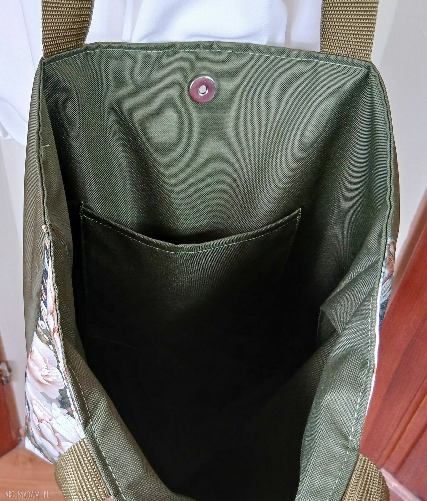 Pojemna torba shopper w kwiaty na zakupy
