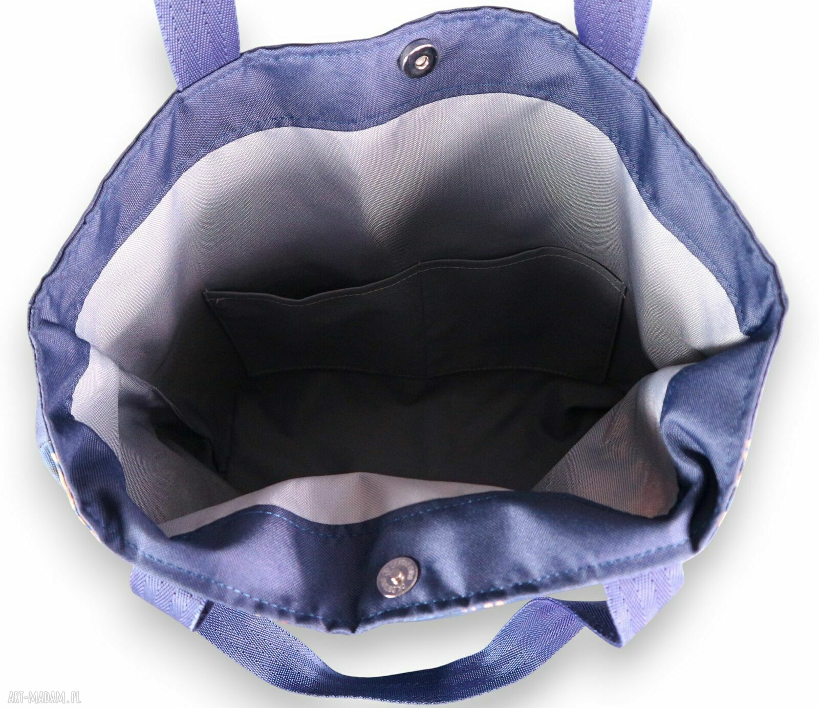 Pojemny shopper w kwiaty - wodoodporna torba na ramię dla kobiet