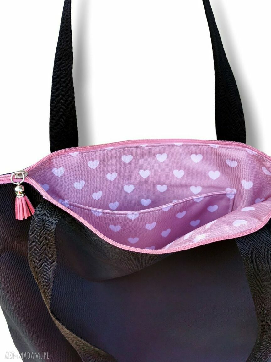 Duża wodoodporna torba shopper na ramię dla mamy - zapinana na zamek